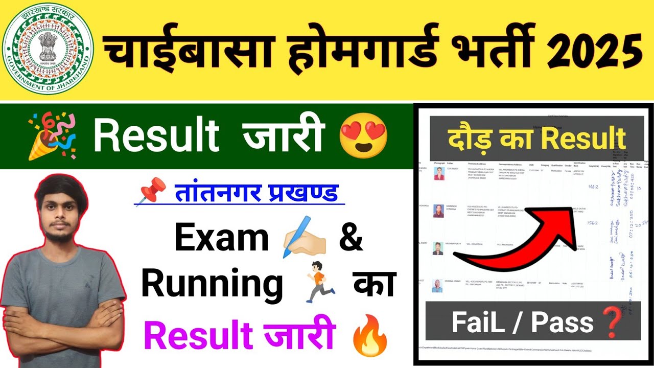 Chaibasa Homeguard Result जारी 🔥 तांतनगर प्रखंड 🎉 | Chaibasa Homeguard Running Video @SantoshNagvlog