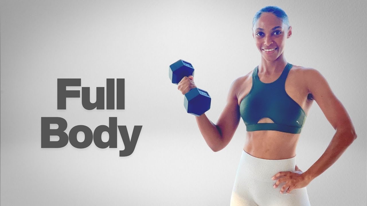 20 minute Full Body Strength and Muscle Toning Workout using Dumbbells