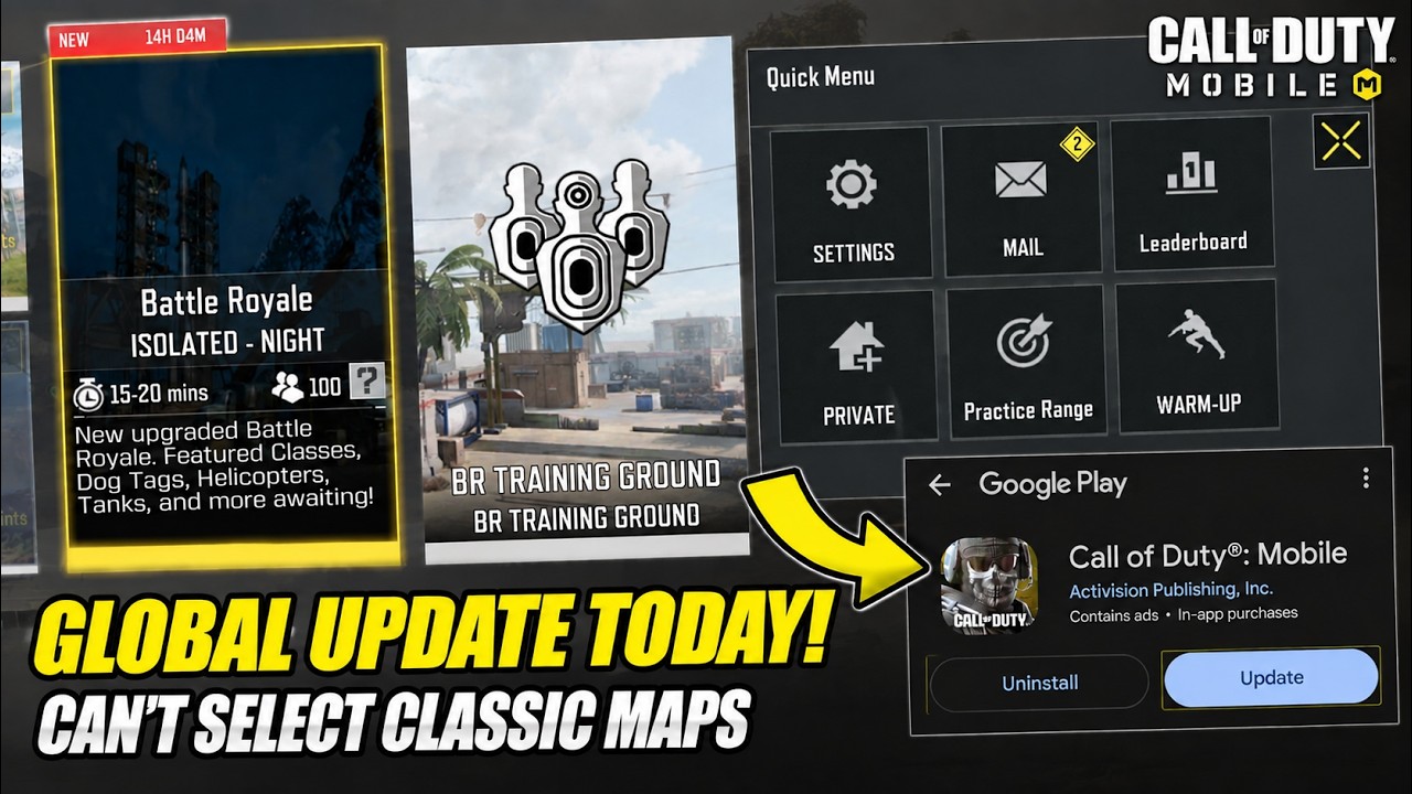 Global Update Today! 4 Horsemen Return, New Quick Menu, Cannot Select Classic Maps