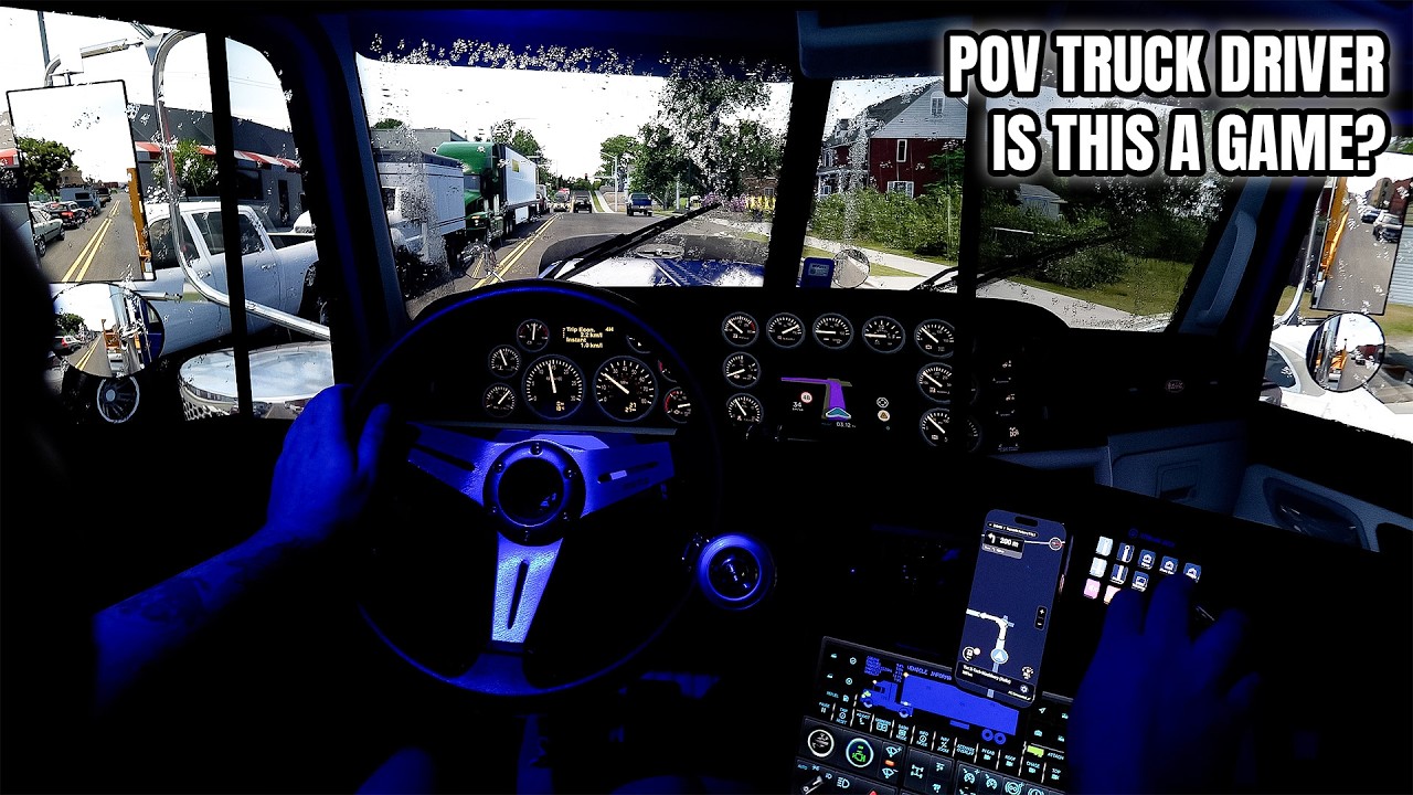 Ultra Realistic Truck Driving POV | Heavy Rain Peterbilt Delivery | ATS #2