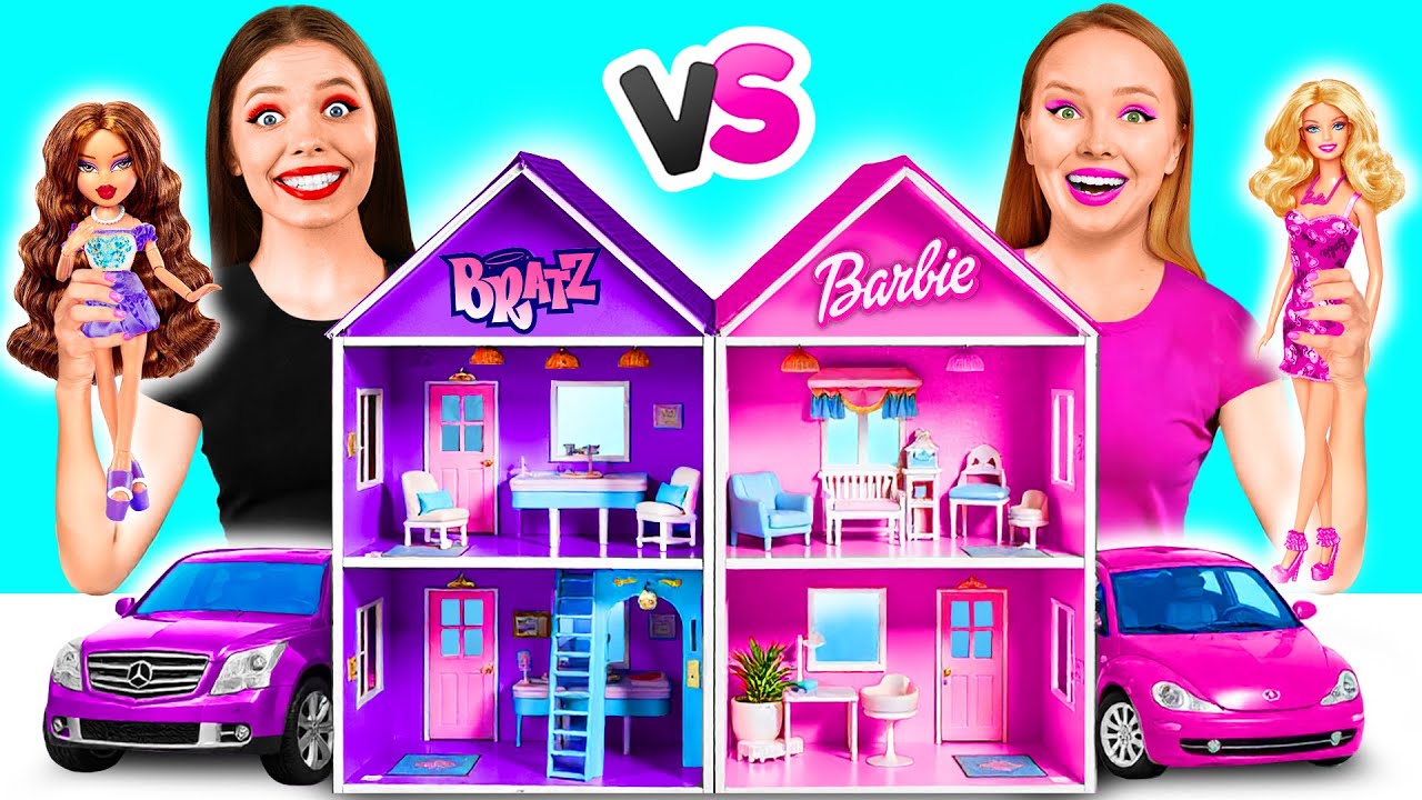 Строим Удивительный Кукольный Домик | Барби vs Братц Челлендж от Crazy DO
