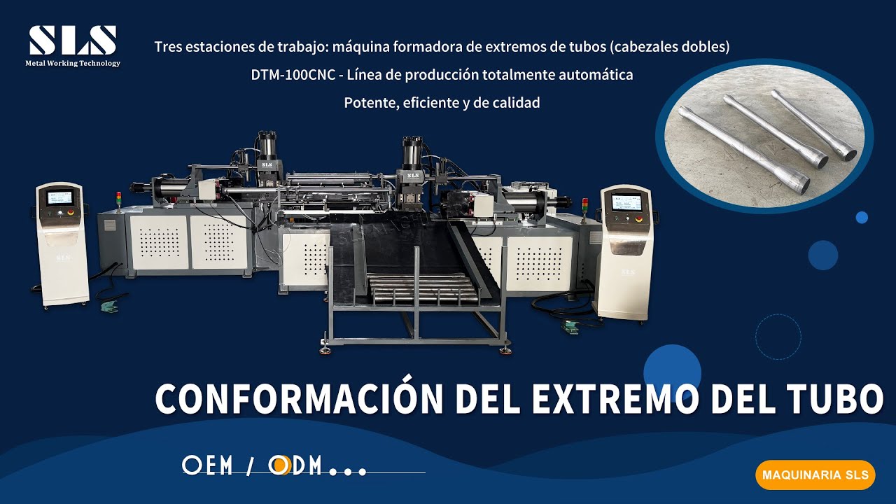 Máquina formadora de tubos de doble extremo de 3 estaciones hidráulica doble y totalmente automática