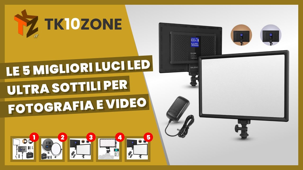 Le 5 migliori luci led ultra sottili per fotografia e video