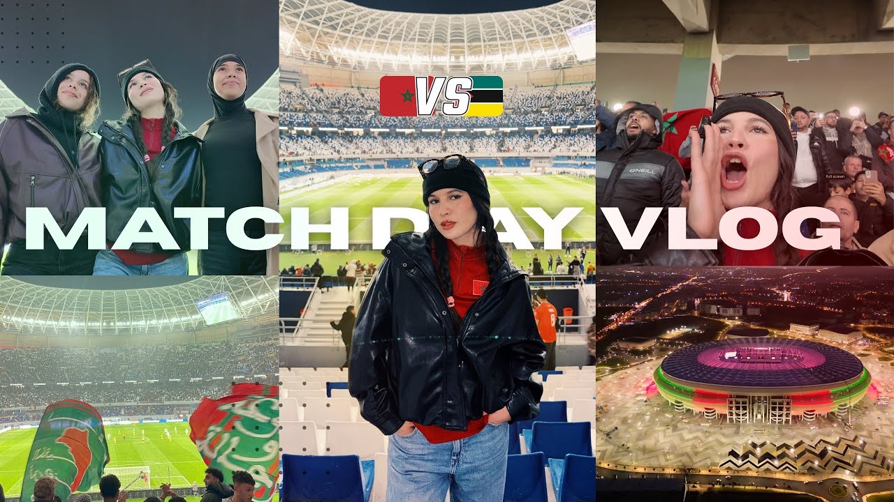 Match day vlog🇲🇦|مشيت تفرجت في المغرب أنا وصحاباتي ميمكنش الأجواء شحال زوينة😂💃🏻