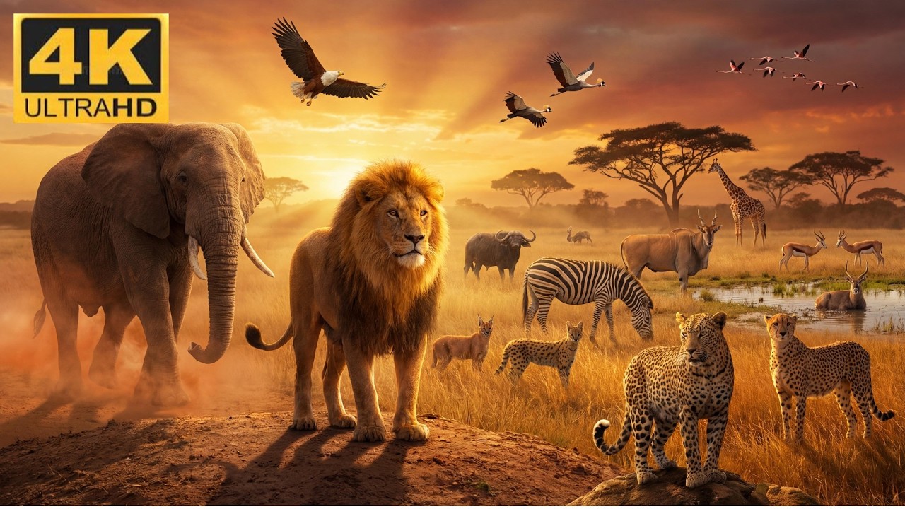 Majestic Africa in 4K 🌍 | Tranquil Wildlife & Soothing Piano Ambience