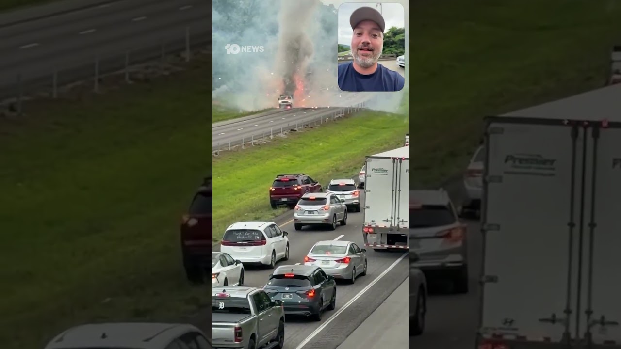 Fireworks Truck Erupts On US Highway | 10 News
