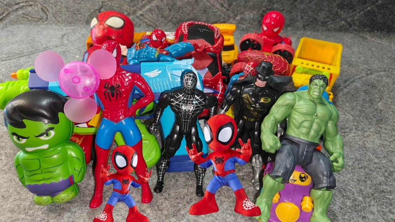 8:16 minute exciting Spider Man series toys Unboxing, Marvel hero characters, popular action ASMR