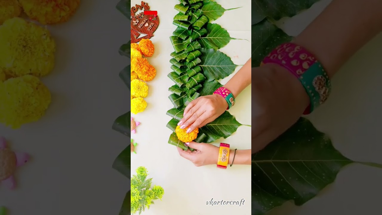 how to make door hanging toran  || fresh flowers toran DIY || #diwali2023 #diwalidecor #craft