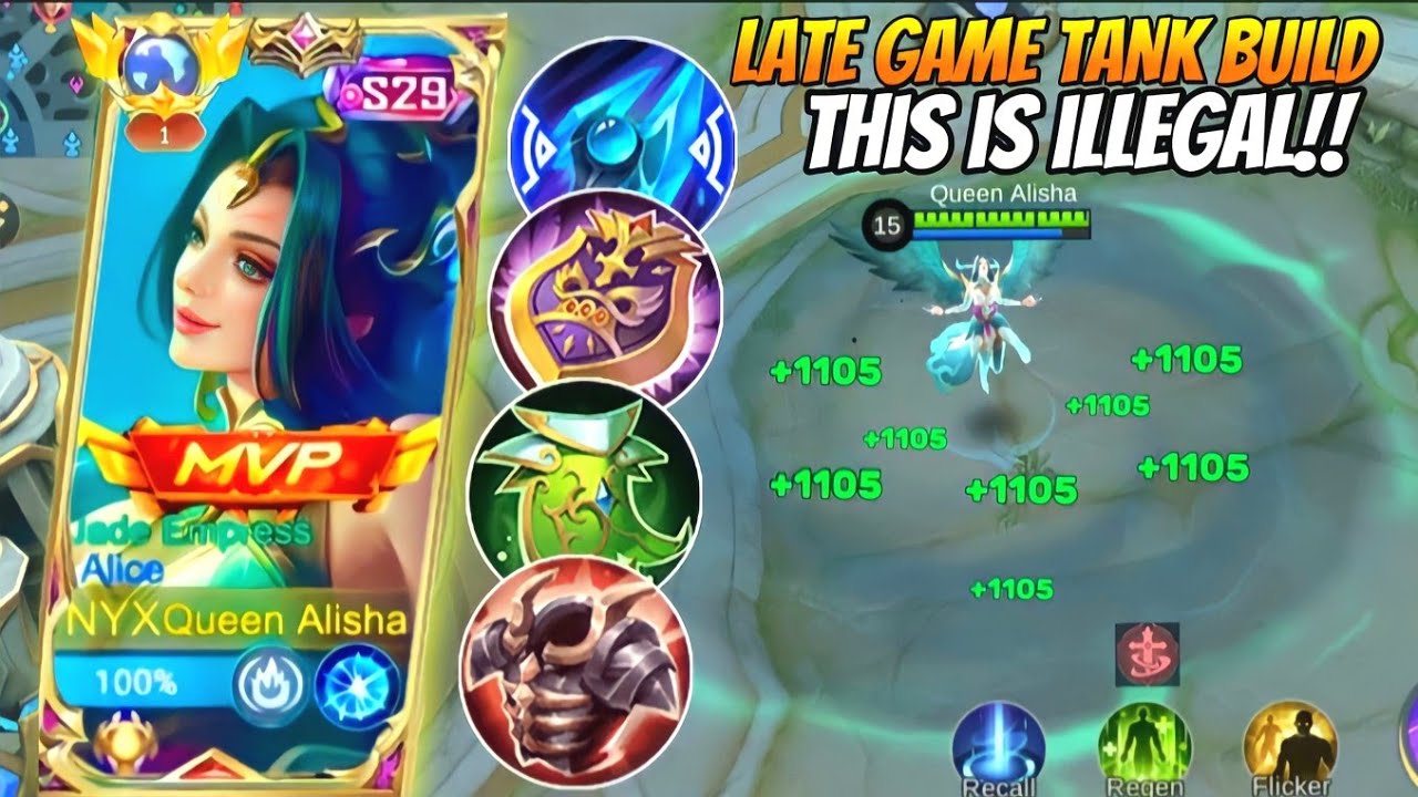 WHY LATE GAME ALICE TANK BUILD GIVE BEST DAMAGE? 100% BROKEN!! REVAMPED ALICE 2024 |MLBB
