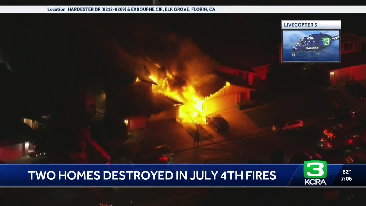 Illegal fireworks believed to cause 2 Sacramento County house fires