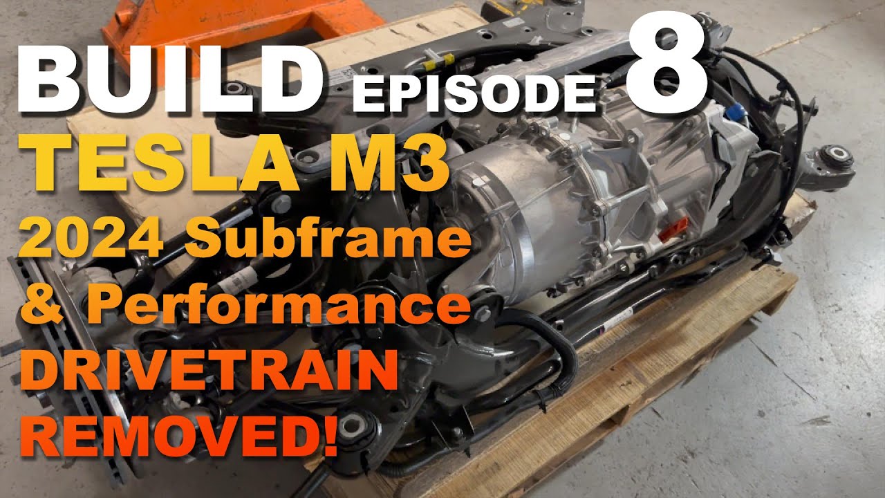 Rear drive unit & subframe removal for Tesla Model 3 reverse engineering.