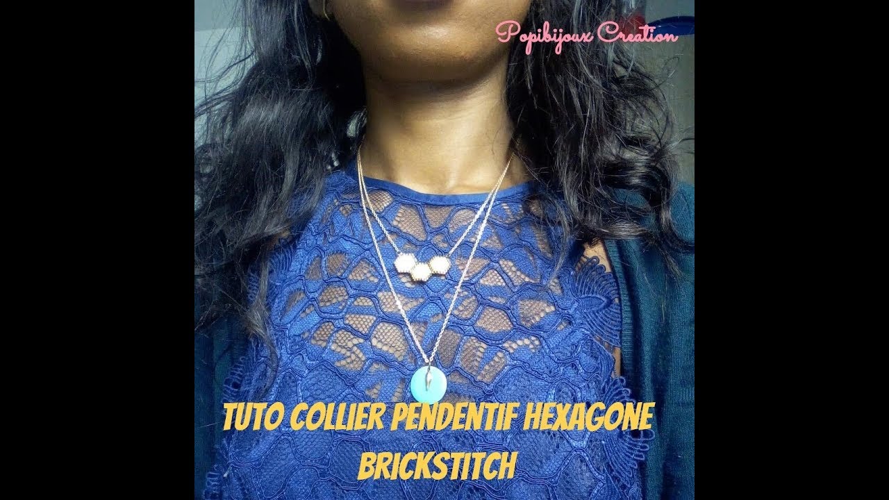 TUTO Collier pendentif hexagone brickstitch