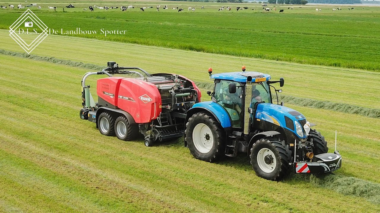 Pressing + Wrapping + Collecting bales 2020 | New Holland T6050 + Kuhn FBP 3135 | Jan van Norel