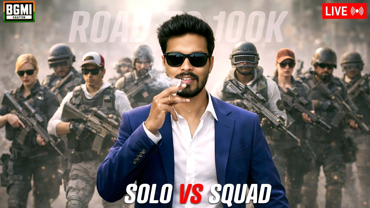 🔴Solo vs Squad Live Challenges in BGMI 4.2 Update | PUBG Mobile Live | Road to 100k🔥​
