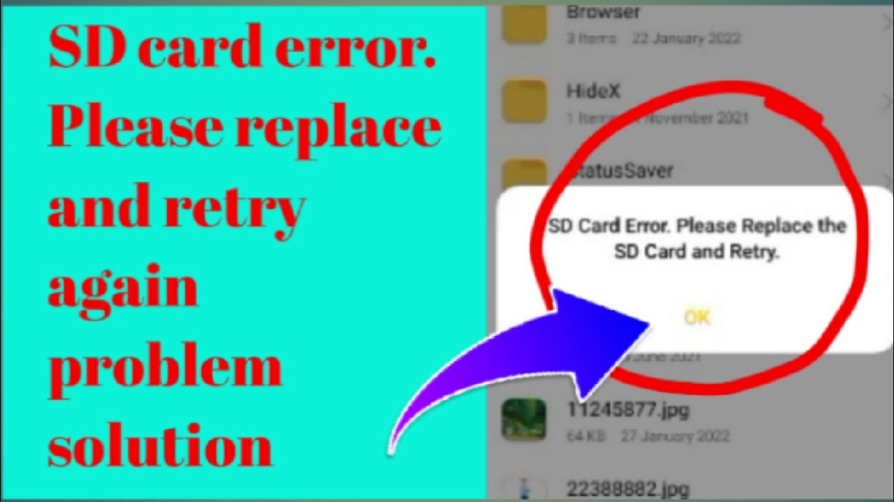 SD card error. Please replace and try again problem solution