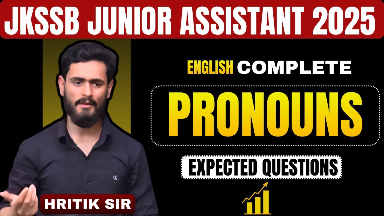 JKSSB Junior Assistant 2025 | PRONOUNS | Expected Questions | English withHritik Sir