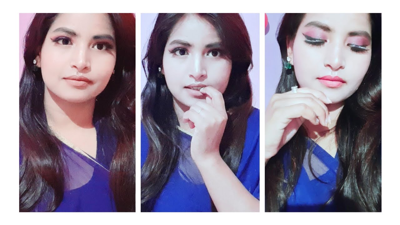 Blue sharee nude make-up look With me💄
