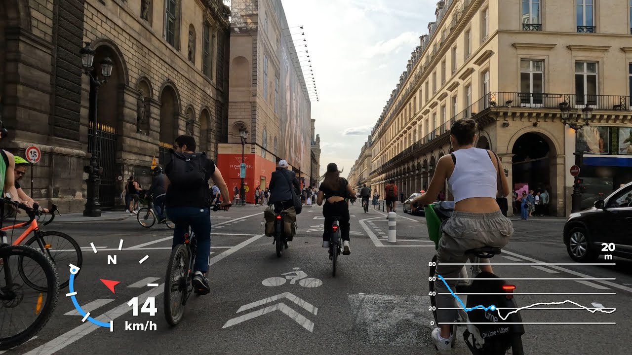 Vélo Paris 1ier Arr. à Colombes par La Défense en 4K (vidéo longue)