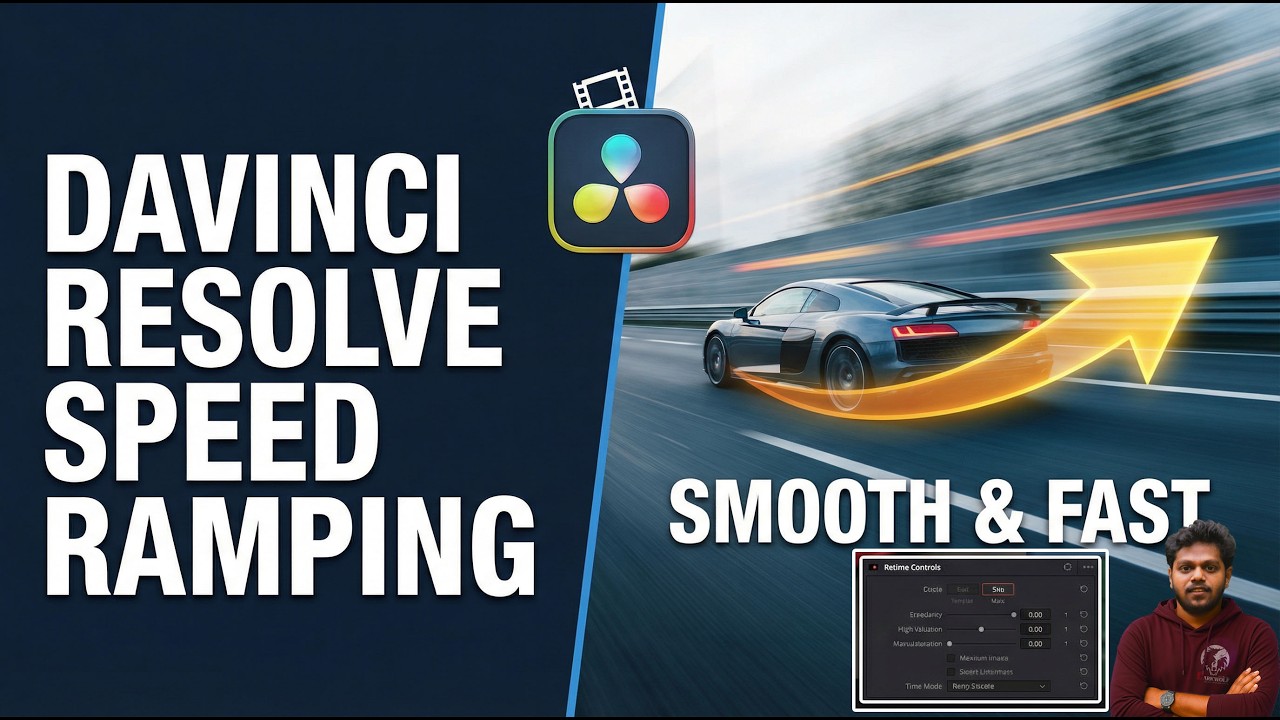 Speed ramping video in davinci resolve studio   video getting slow after a great speed  malayalam