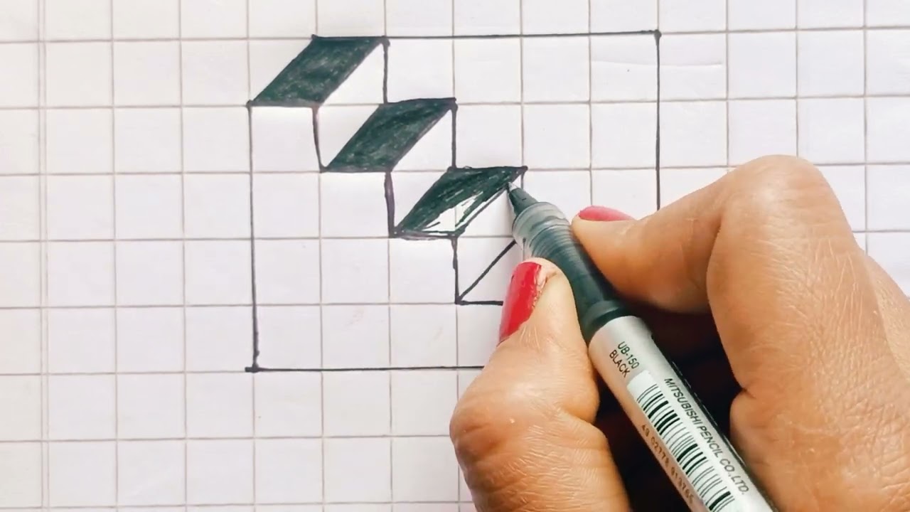 Easy 3D Stair Drawing for Beginners |Complete Guide Stair Drawing | Start to Finish |