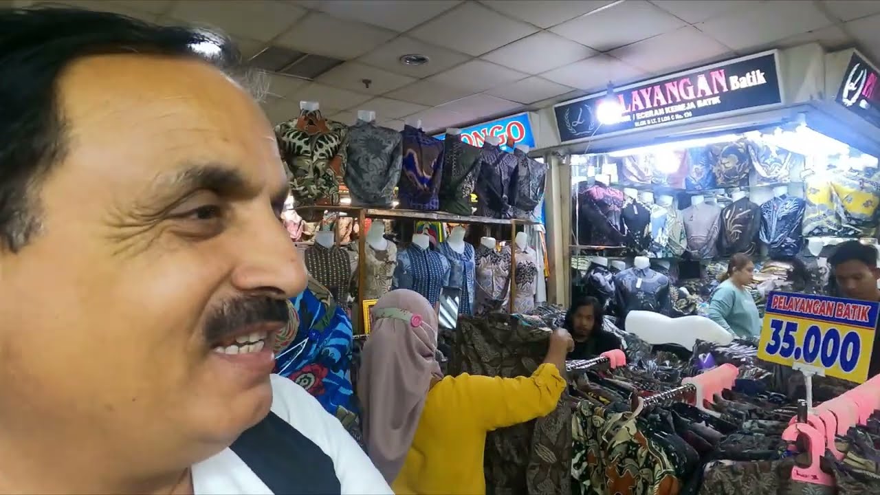 Bustling market for garment shopping in Jakarta