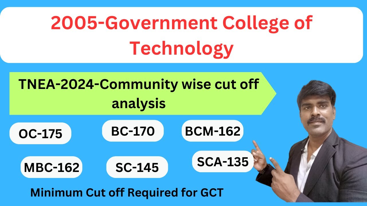 TNEA 2024: GCT-Government College of Technology community wisw cut off Analysis