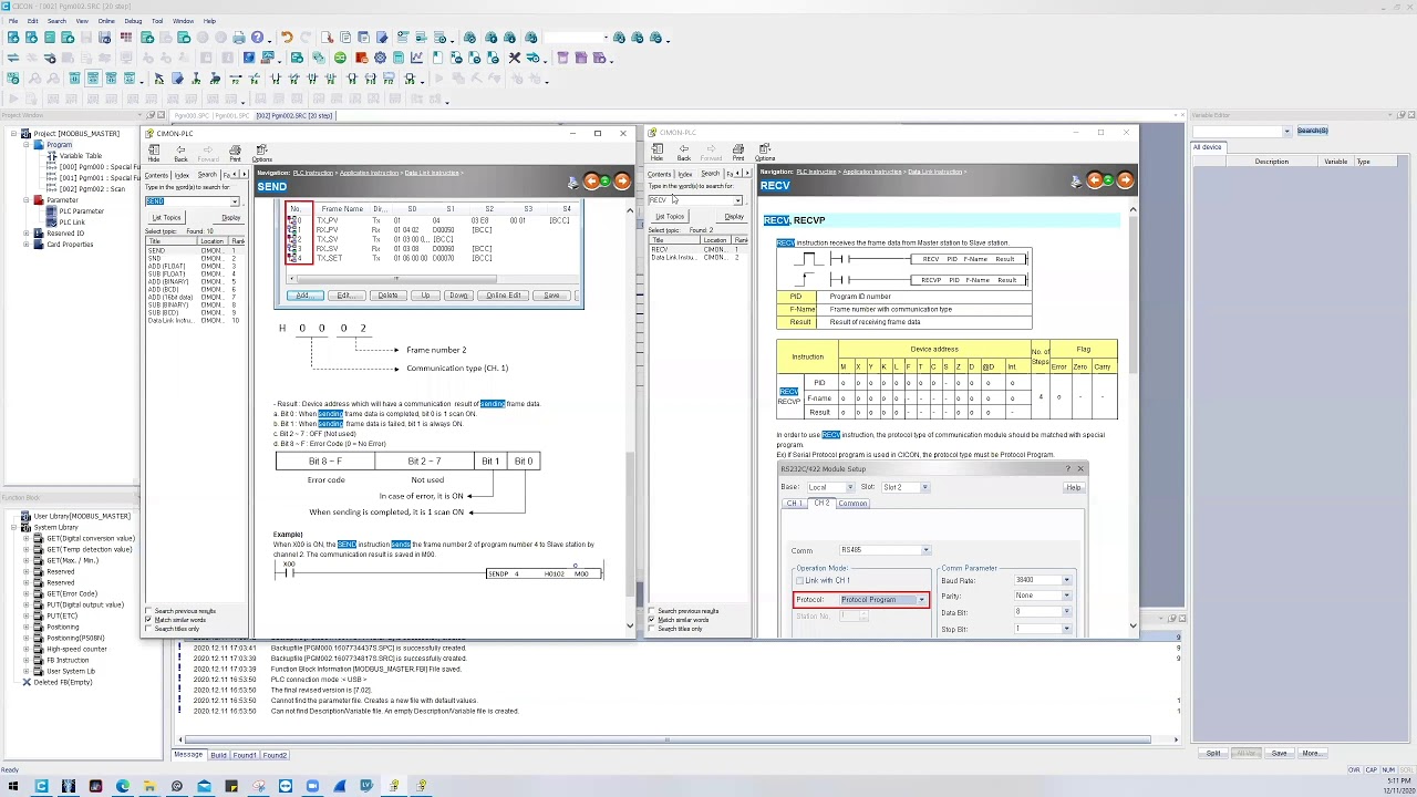 CIMON CICON PLC Software Modbus Master TCP RTU