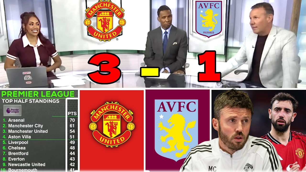 Does Michael Carrick deserve more credit? 🤔 Bruno Fernandes' reaction to Man United 3-1 Aston Villa!