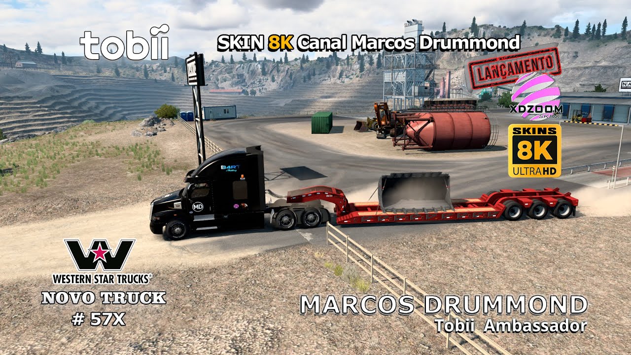 LAN&Ccedil;AMENTO DA XDZOOM SKINS - Skin Canal Marcos Drummond - Western Star&reg; 57X - ATS Original Truck