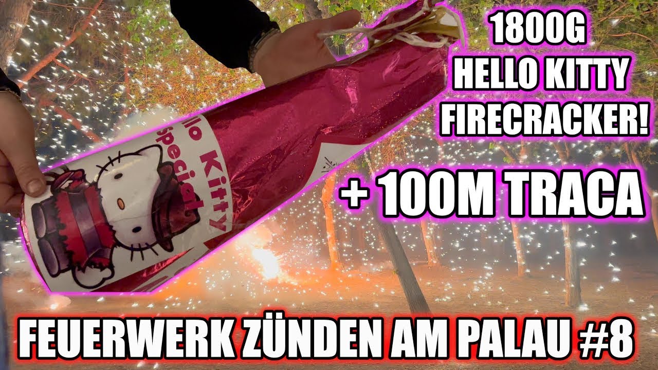 XXL HELLO KITTY 1800G FIRECRACKER + 100M TRACA | VURRWERK COMPILATION | FEUERWERK ZÜNDEN AM PALAU #8