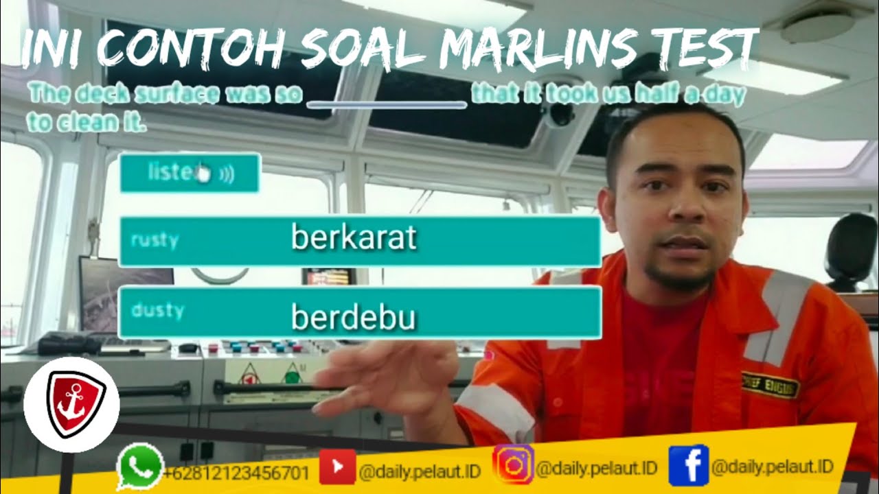 TIPS & REVIEW SOAL-SOAL MARLINS ENGLISH TEST | Daily Pelaut