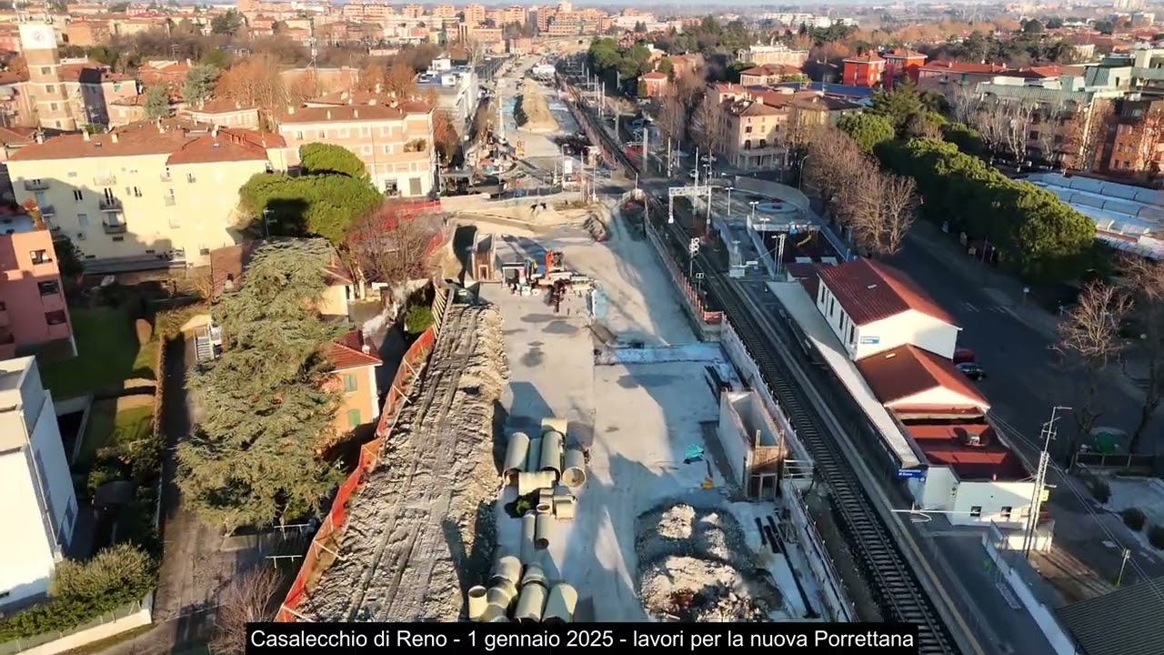 Lo stato del cantiere per la nuova Porrettana a Casalecchio di Reno, 1 gennaio 2025