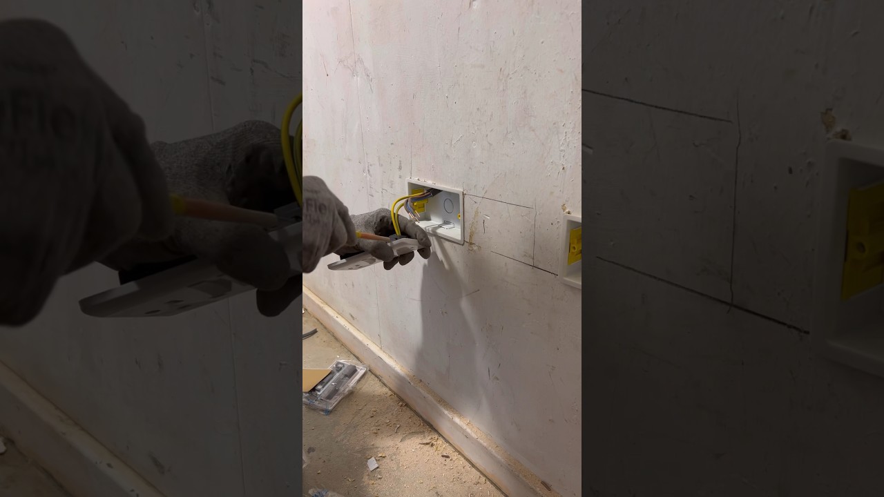 Fitting a double socket - Full home rewire - Glasgow Rewires Electricians #electrician #rewire #diy