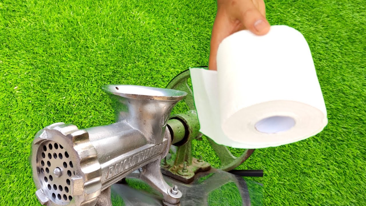 EXPERIMENT TOILET PAPER ROLL VS MEAT GRINDER || TISSUE ROLL GRINDING