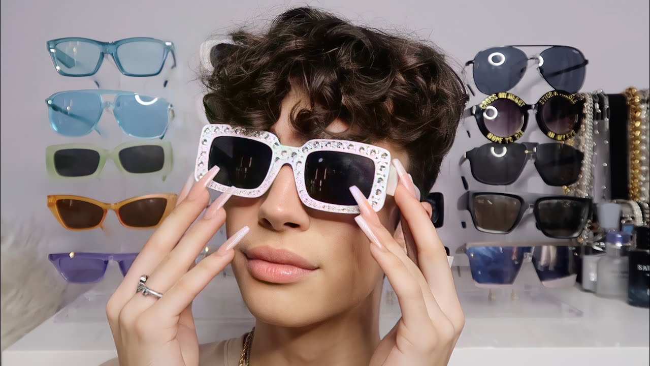 ASMR- Sunglass Collection (Acrylic Nail Tapping) 💅🏻🕶