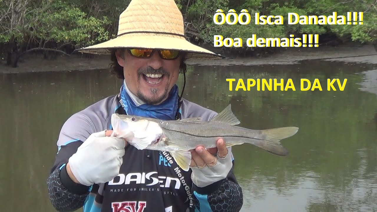 Pescarias de Robalos na superfície em Bertioga - Isca Tapinha da KV