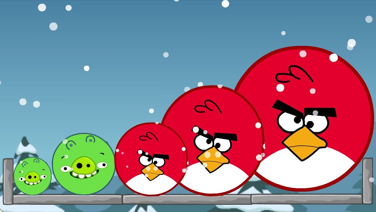 Angry Birds Kick Green Pigs - BIG BIRDS KICK SMALL ROUND PIGGIES!