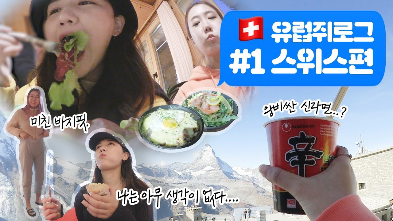 [유럽쥐로그] #1 스위스) 외로웠던 혼비행(?)과 라끌렛,신라면,맥날까지....(?) | 한편에 꾸겨넣은 스위스 비하인드