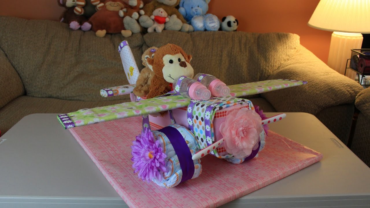 Airplane Diaper Cake (How To Make)