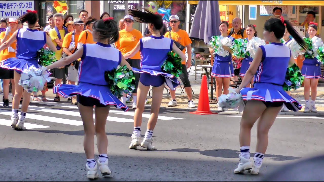 4K茨城県立水戸商業高等学校チア・ダンス部「Blue Twinkle’s」 第58回水戸黄門まつり上市パレード5