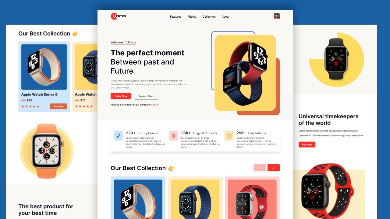 Responsive Watches Website Using HTML CSS And JavaScript