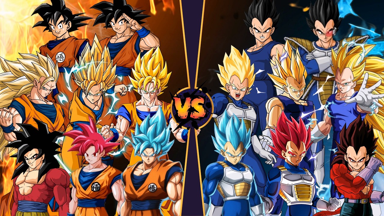Dragon Ball Z  【GOKU Every transformation VS Vegeta Every transformation Marathon】 ドラゴンボールZ