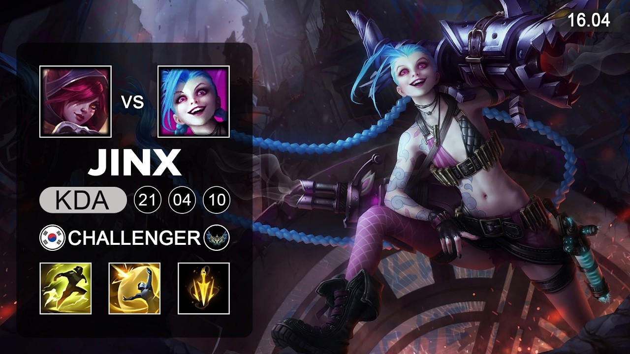 Jinx vs Xayah ADC - KR Challenger - Patch 16.04 Season 16