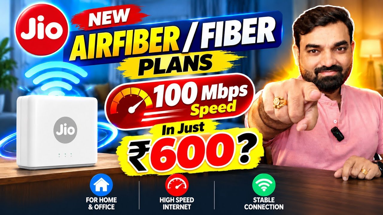 Jio New AirFiber & Fiber Plans | 100Mbps Speed Just ₹600? | Jio AirFiber New Plans 2026 #JioAirFiber