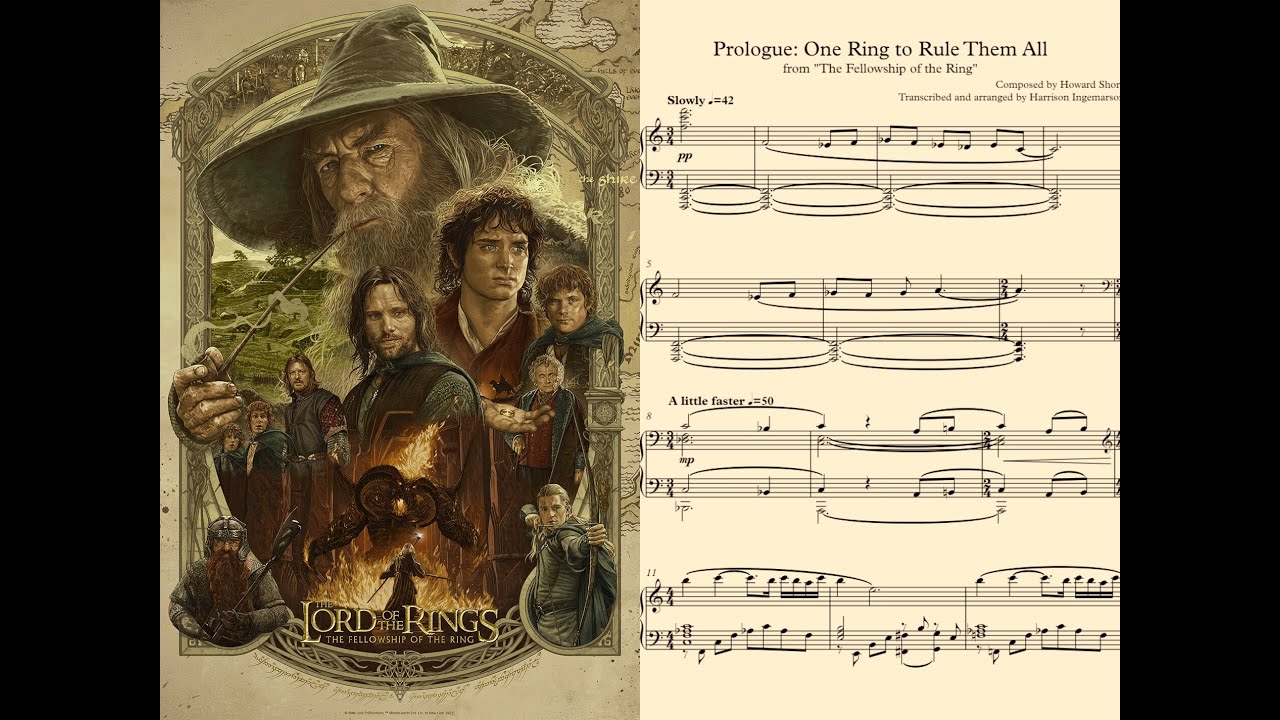 The Fellowship of the Ring - Prologue ♪Piano Sheet Music♪