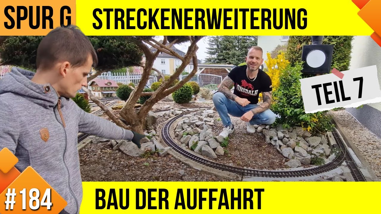 Unsere LGB Gartenbahn #184, Streckenerweiterung Vorgarten, Teil 7: Bau der Auffahrt