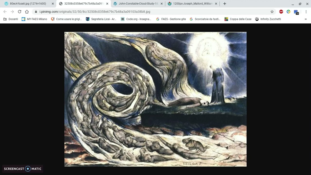 Johann Heinrich Füssli, William Blake, John Constable, William Joseph Turner