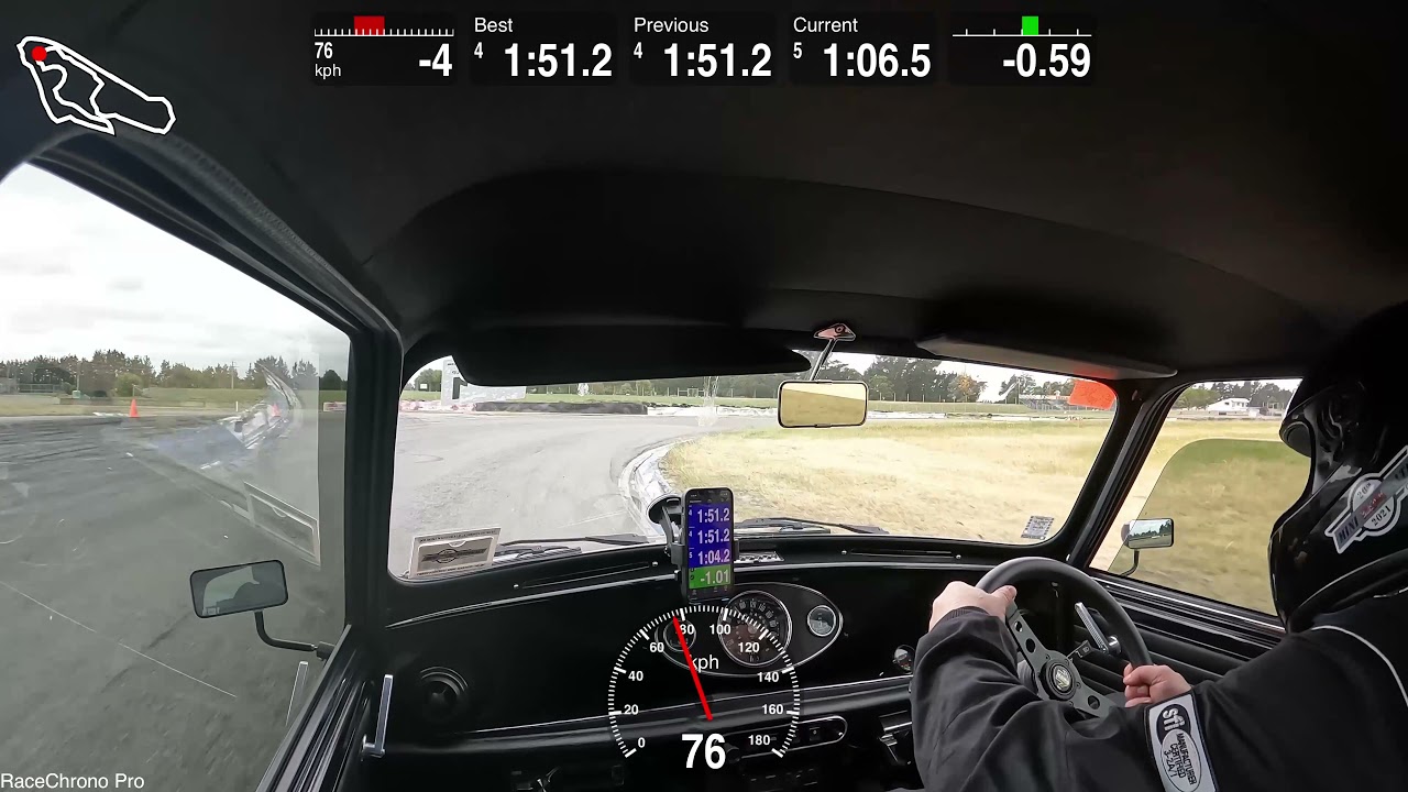 Supercharged Mini lap Ruapuna Mike Pero Motorsport Park