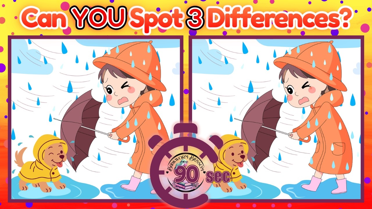 Spot the Difference Puzzle Challenge | Umbrella Day | Find the Difference Game
