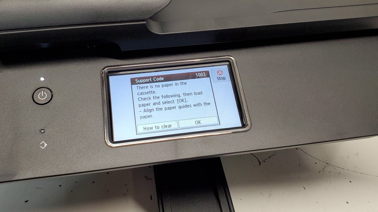 Canon TR8520 TR7520 Paper Jam or Missing Paper Problem How to Fix Support Code 1003 or 1300